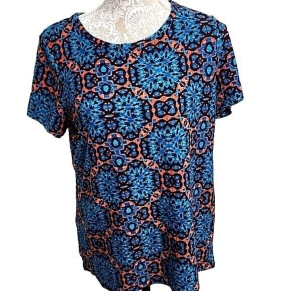East 5th Tops - East 5th Top Short Sleeve Geometric Stretch Women's Large